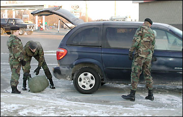 Soldiers loading up to leave - photo by Jennifer E. Johnson