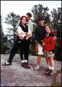 Heather hiking with Sean, Heidi, and Lee