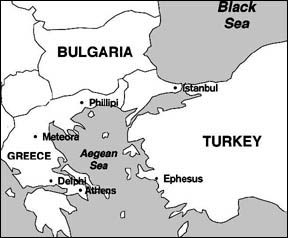 Map of Turkey & Greece