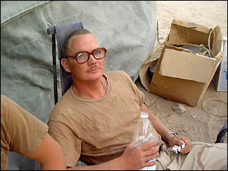 Todd Johnson relaxing in Kuwait