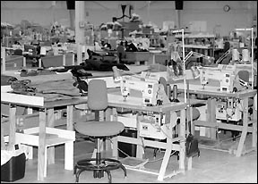 empty Stearns sewing machines