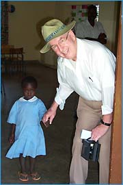 Father Leisen with an African girl