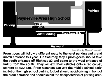 Map of  traffic at prom