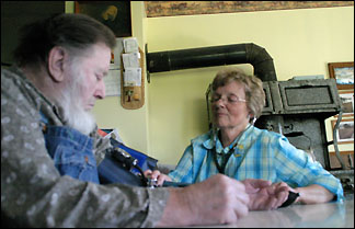 Judy Tollefson visiting parishoner