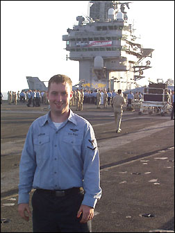 Charlie Davidson aboard the USS Abraham Lincoln