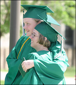 Hugs after graduation