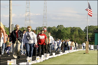 walking the track