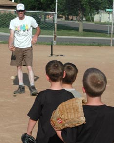 Dad throwing ball