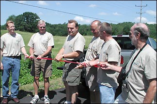 Cutting the ribbon on the trail