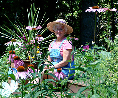 Kathy Ziegler and her flowers