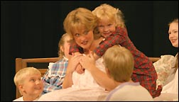 Maria and children singing on Maria's bed