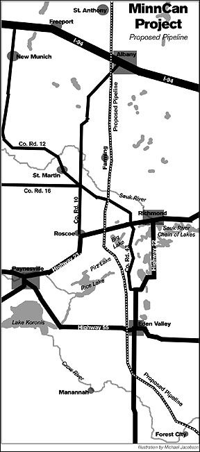 Map of pipeline in area