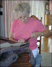 Vivian making teddy bear