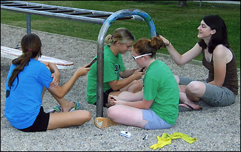 Painting playground equipment