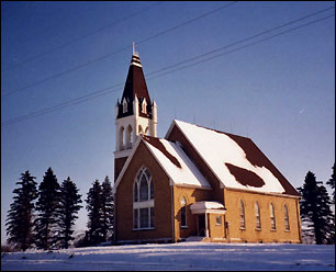Salem church in winter