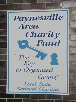 Paynesville Area Charity Fund sign - photo by Michael Jacobson