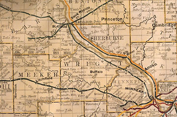 1886 Minn. railroad map