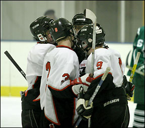 Being congratulated on goal