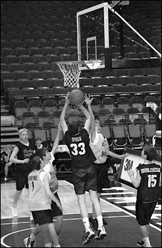 Playing at the Target Center