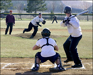 PAHS baseball team practicing