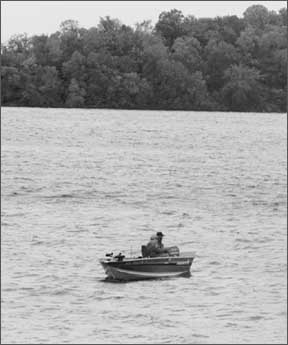 Lonely boat on Lake Koronis