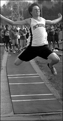 Lee Fuchs doing the long jump