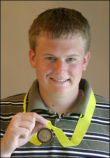 Mitchell Mackedanz with medal