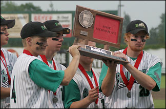 Players hold trophy