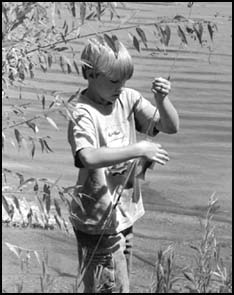 Fishing at pond