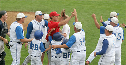 Congratulating teammates