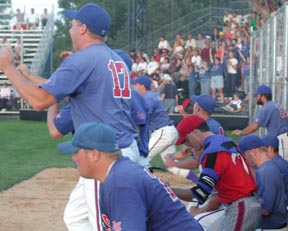 Players cheering