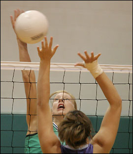 blocking ball at net