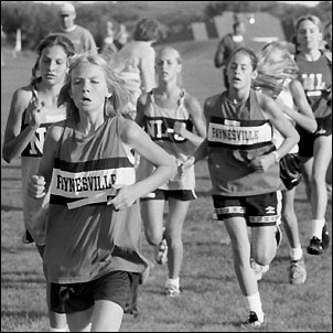 Girl cross country runners