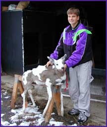 Ryan Glenz with albino deer