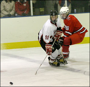 Chasing the puck