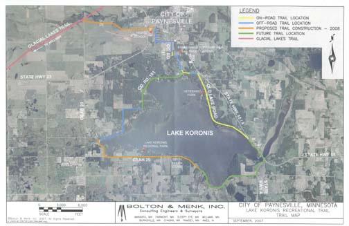 Bike trails around Lake Koronis 2008