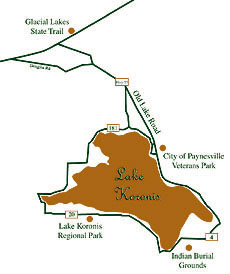Detailed map of Lake Koronis Recreational Trail