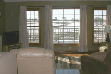 View from living room to deck