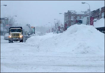 Plowing downtown