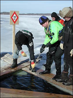 Pulling truck out of water