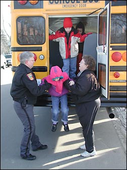 Safely unloading bus