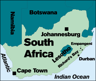 Map of South Africa