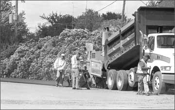 tarring the tennis courts