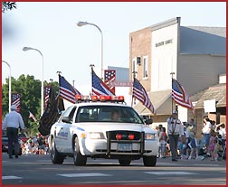 Flags at start of parade
