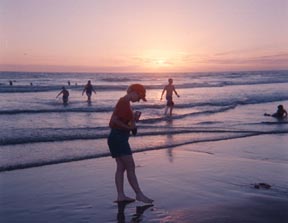 Walking in the surf