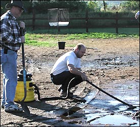 Vacuuming paddock