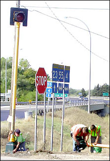 Four way stop construction