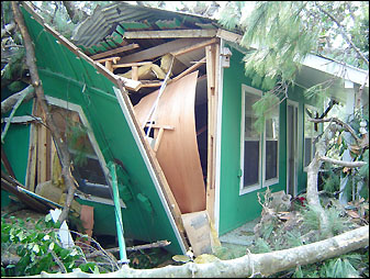 House after hurricane