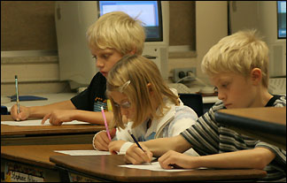 kids at desk