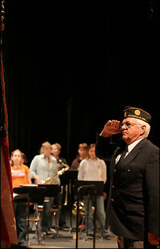 Saluting flag